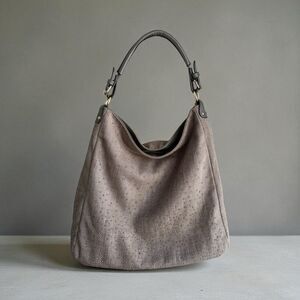 Mellow World Shoulder Bag Brown Metallic Thread Studded Gemstones Vegan Leather